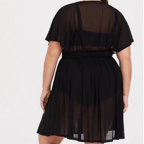 🎀 2XL BEACH DRESS SHORT PLUS SIZE COVER LARGE CITY CHIC TORRID BLACK MINI - Picture 4 of 5
